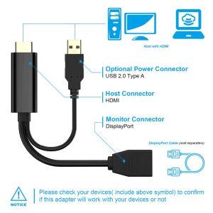 Adaptateur HDMI V DP female Prix maroc Yaratech.ma 1