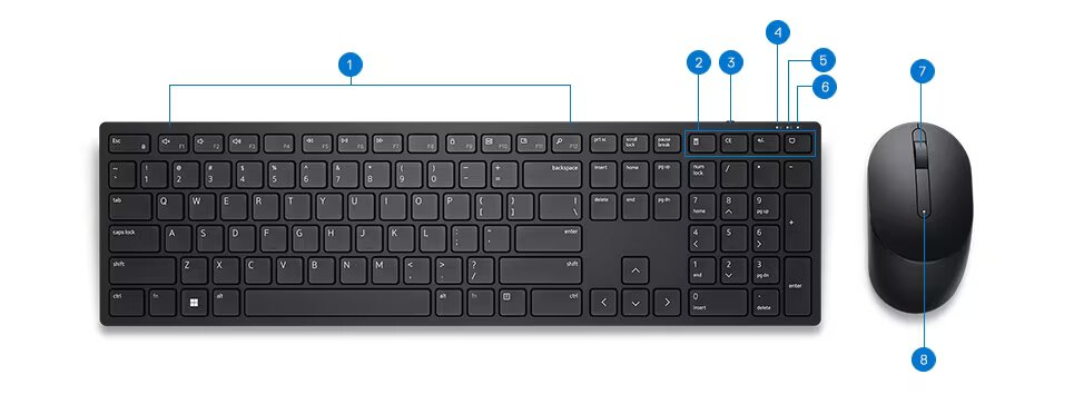 Dell Clavier et souris sans fil KM5221W prix maroc yaratech.ma